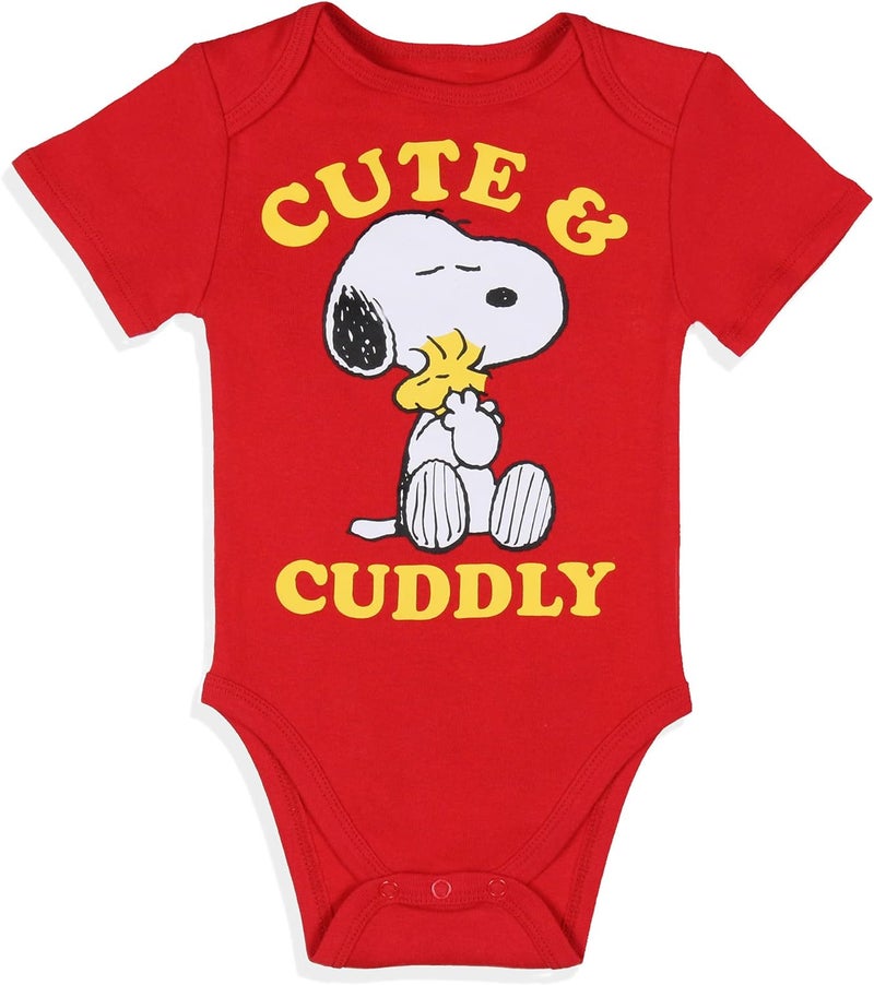 INTIMO Peanuts Infant Boys' Snoopy and Woodstock Sleeper 3 Pack Sleep Pajama - Image 4